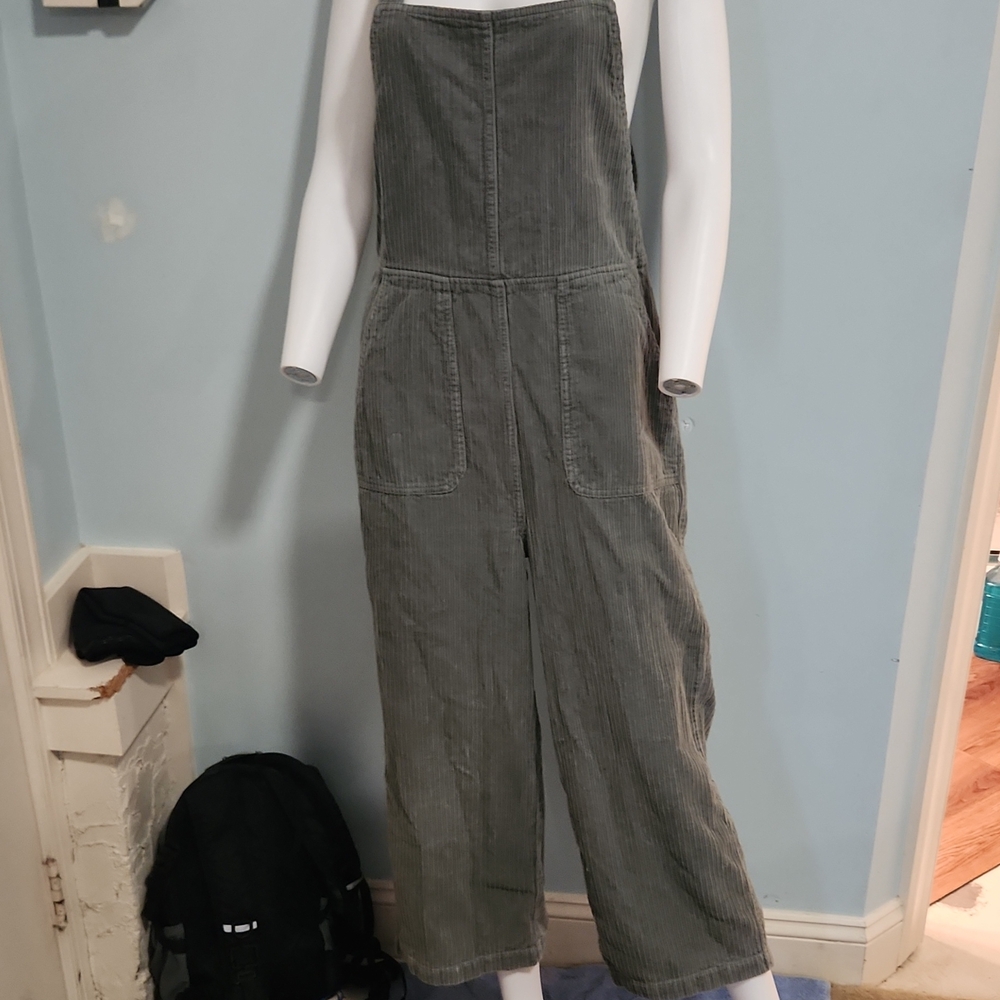 RVCA Olive Green Corduroy Strapless Jumpsuit